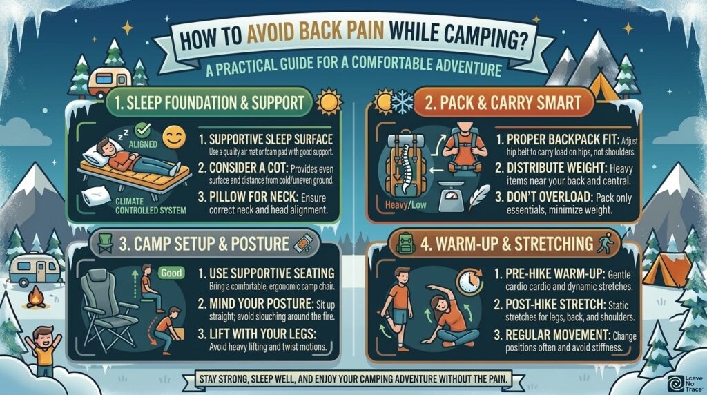 How to avoid back pain while camping
