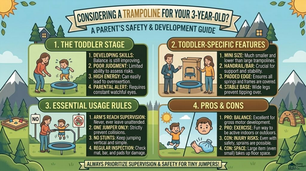 Is it okay for a 3 year old to have a trampoline