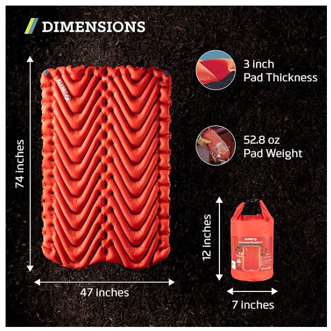 KLYMIT Insulated Double V Inflatable Sleeping Pad