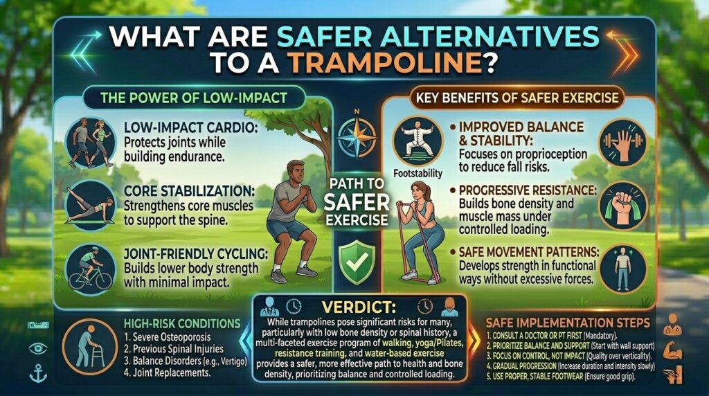 What is a safer alternative to a trampoline