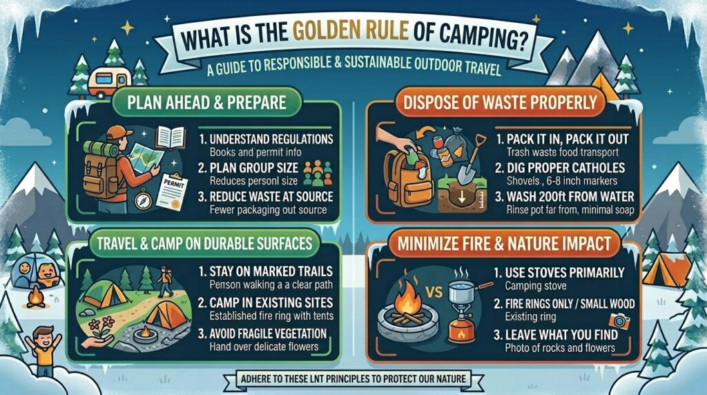 What is the golden rule of camping
