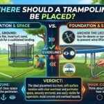 Where should a trampoline be placed