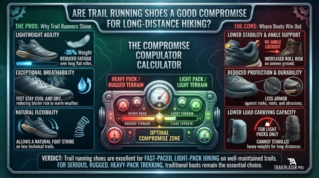 Are trail running shoes a good compromise for long-distance hiking