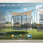 Can I use a shade sail above a trampoline instead of placing it under trees