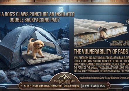 Can a dog’s claws puncture an insulated double backpacking pad