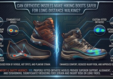 Can orthotic insoles make hiking boots safer for walking long distances