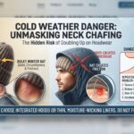 Can wearing a thick winter hat underneath a jacket hood cause dangerous neck chafing