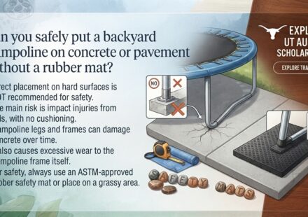 Can you safely put a backyard trampoline on concrete or pavement without a rubber mat