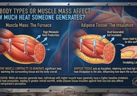 Do body types or muscle mass affect how much heat someone generates