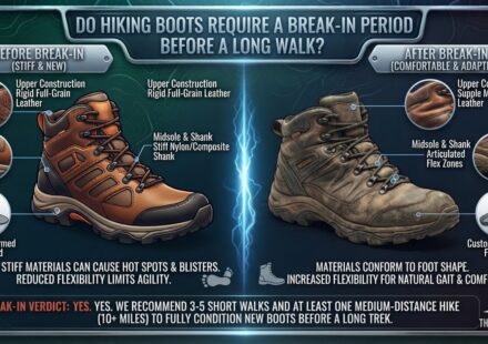 Do hiking boots require a break-in period before a long walk