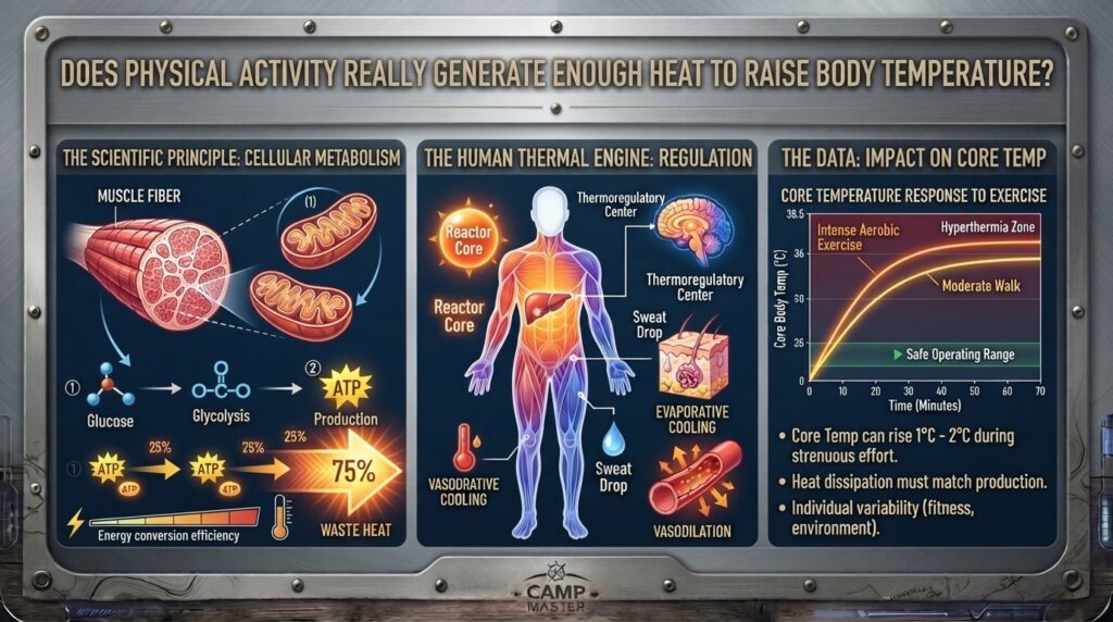 Does physical activity really generate enough heat for body temperature
