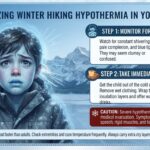 How can I tell if my child is starting to experience the early stages of hypothermia on a winter hike