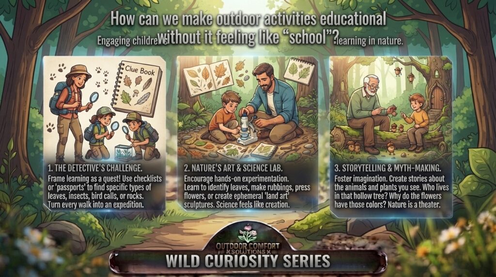 How can we make outdoor activities educational without it feeling like school