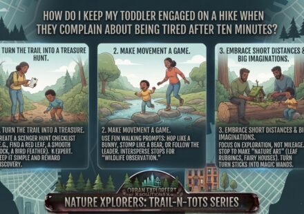 How do I keep my toddler engaged on a hike when they complain about being tired after ten minutes