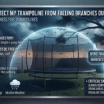 How do I protect my trampoline from falling branches during storms