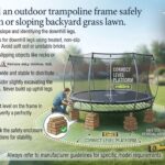 How to level an outdoor trampoline frame safely on an uneven or sloping backyard grass lawn