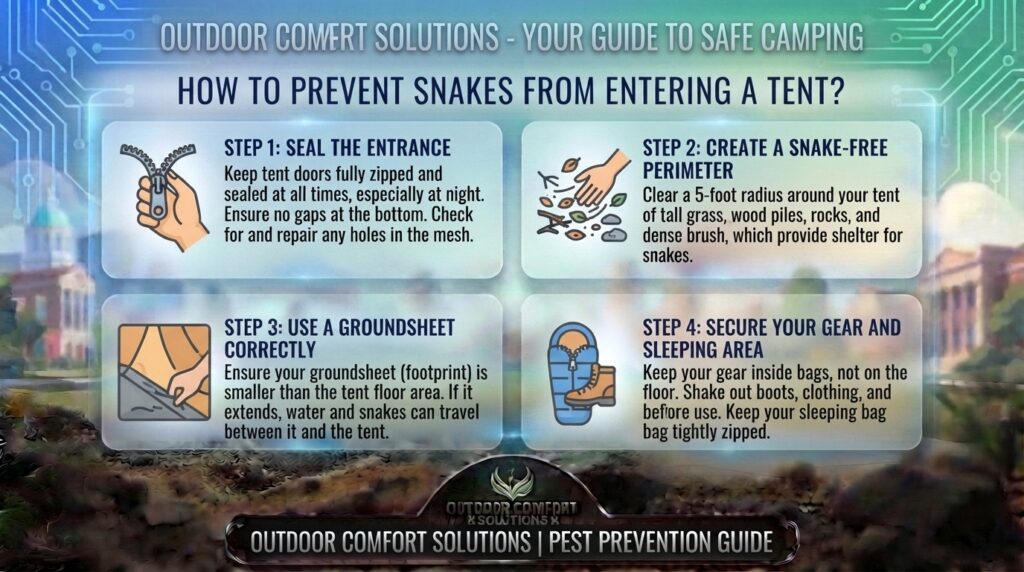 How to prevent snakes from entering a tent