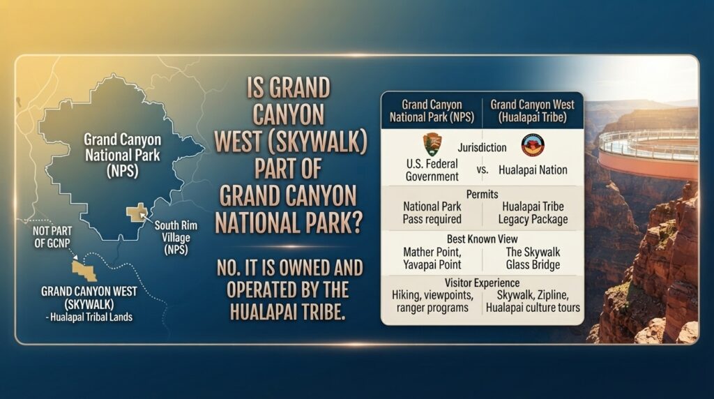 Is Grand Canyon West (Skywalk) part of Grand Canyon National Park
