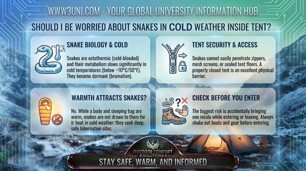 Should I be worried about snakes in cold weather inside tent