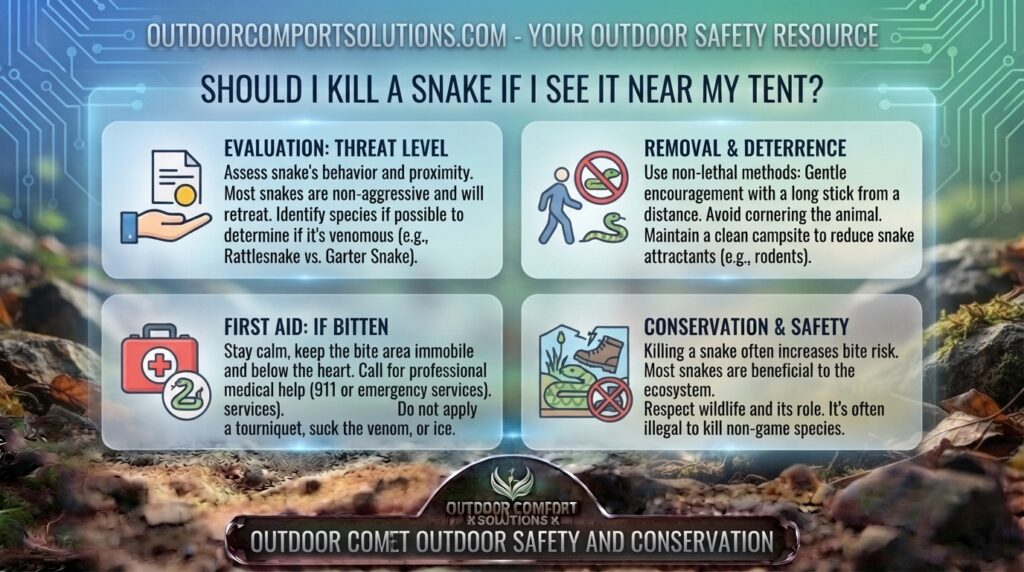 Should I kill a snake if I see it near my tent