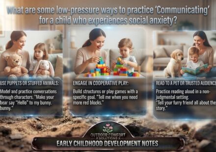 What are some low-pressure ways to practice Communicating for a child who experiences social anxiety