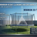 What is the minimum height clearance needed above a trampoline