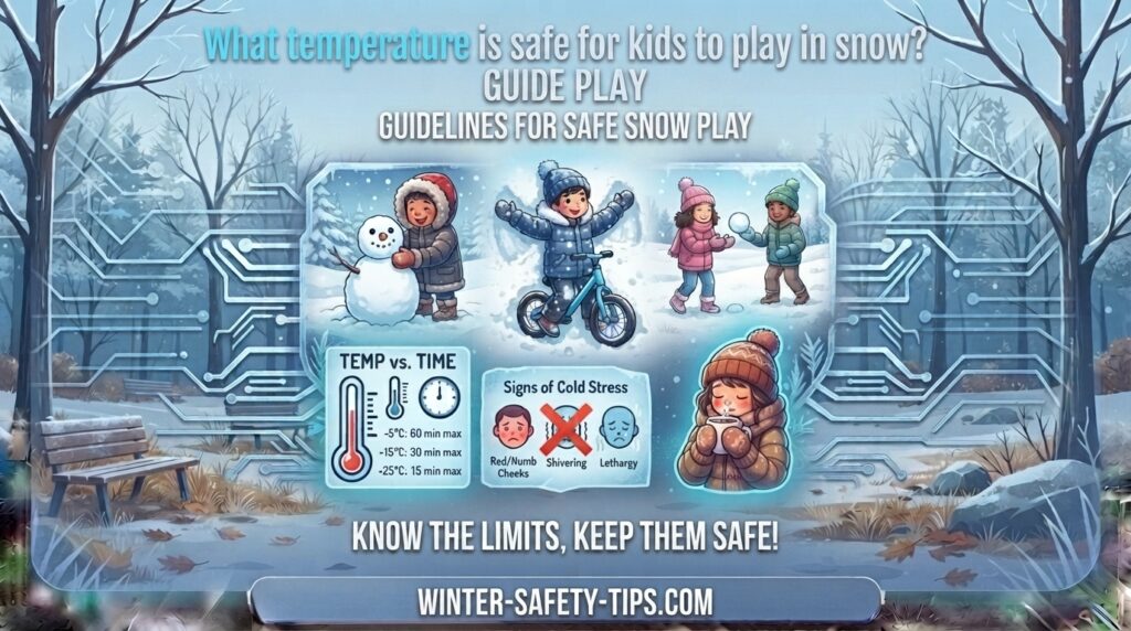 What temperature is safe for kids to play in snow