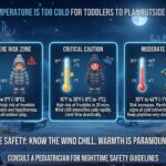What temperature is too cold for toddlers to play outside at night