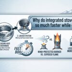 Why do integrated stoves boil water so much faster