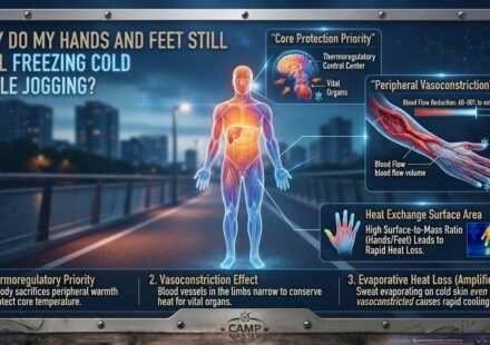 Why do my hands and feet still feel freezing cold when I am actively jogging