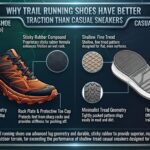 Why do trail running shoes have better traction than casual sneakers or gym shoes