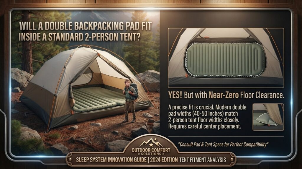 Will a double backpacking pad fit inside a standard 2-person tent