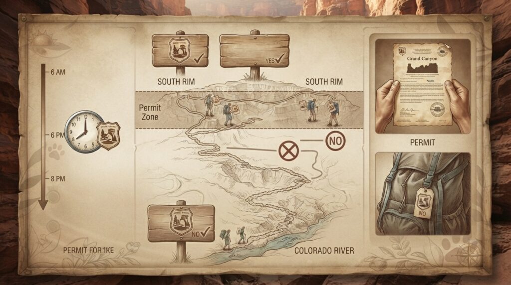 Do I need a permit to day hike to the bottom of the Grand Canyon