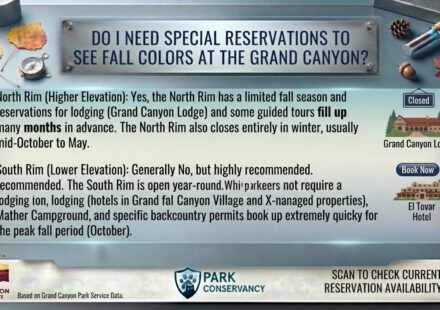 Do I need special reservations to see fall colors at the Grand Canyon