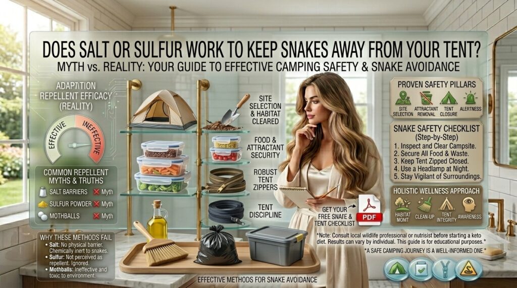 Does salt or sulfur work to keep snakes away from tent