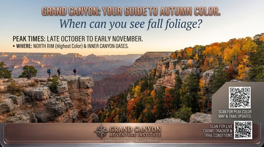 When can you see fall foliage at the Grand Canyon
