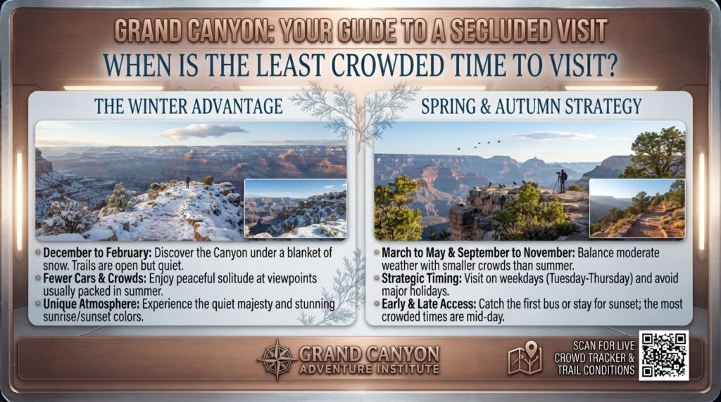 When is the least crowded time to visit the Grand Canyon